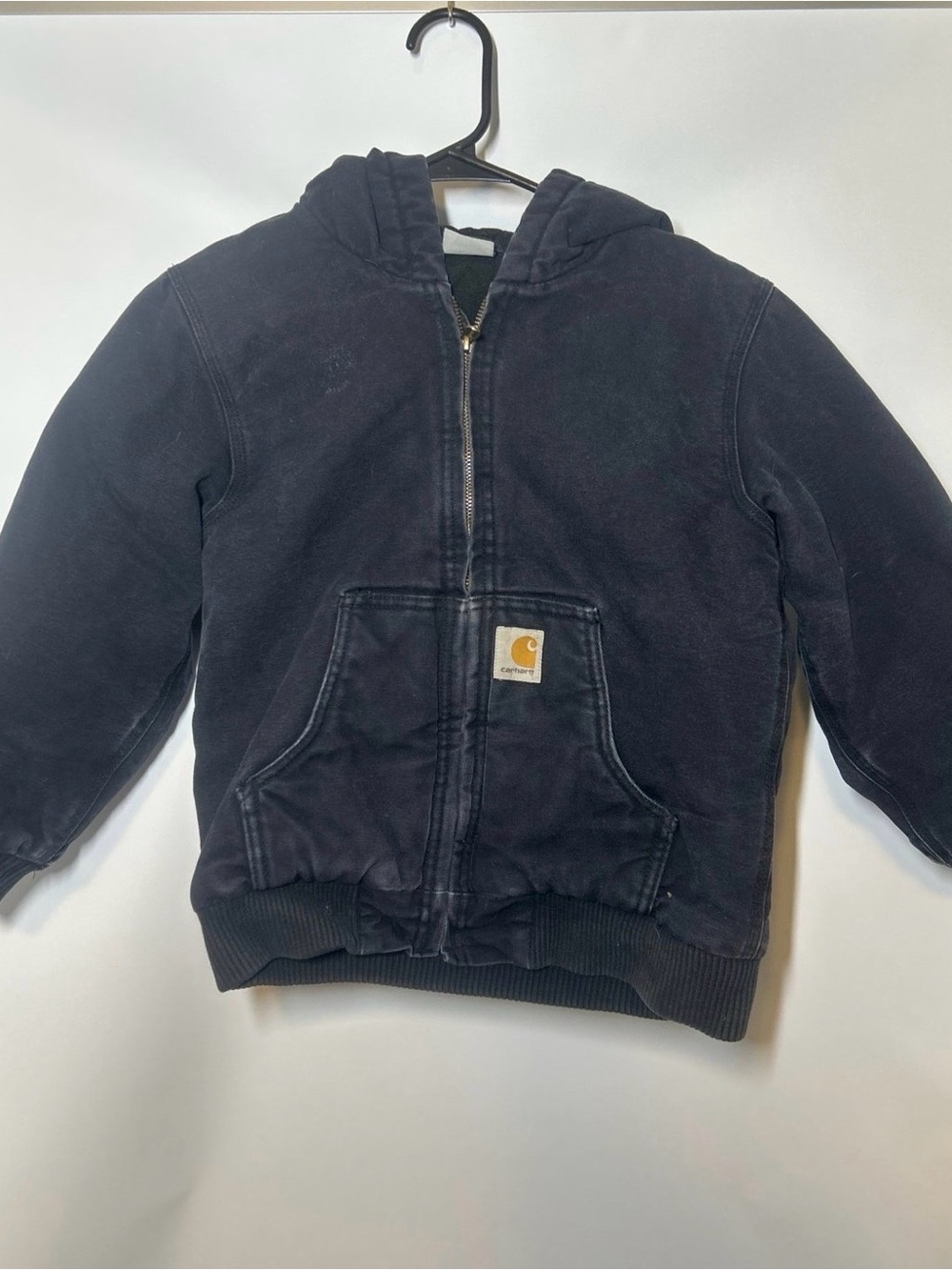 Carhartt Black Zip-Up Hooded Work Jacket